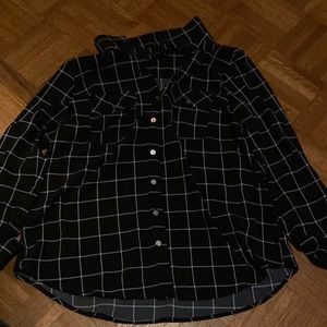 Black and White Button Down Shirt